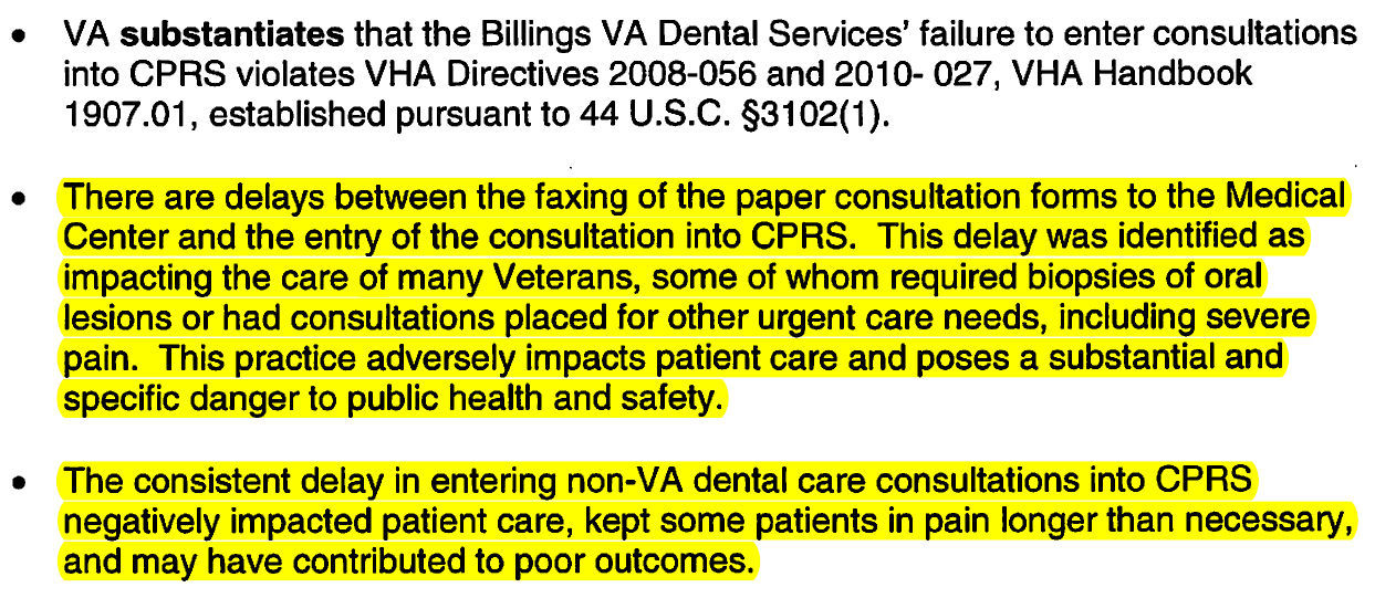 Montana VA report